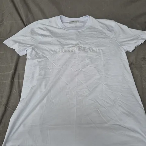 STONE ISLAND WHITE T-SHIRT, SIZE XL