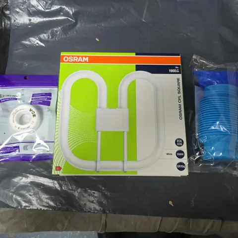 APPROXIMATELY 10 ASSORTED HOUSEHOLD ITEMS TO INCLUDE PORTABLE URINAL, LIGHTBULBS & THREAD SEAL TAPE ETC