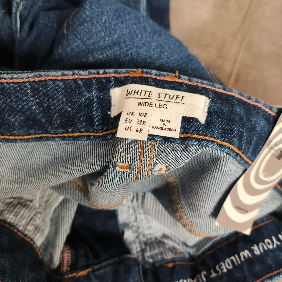 WHITE STUFF TIA WIDE LEG JEANS IN BLUE - UK 10/R