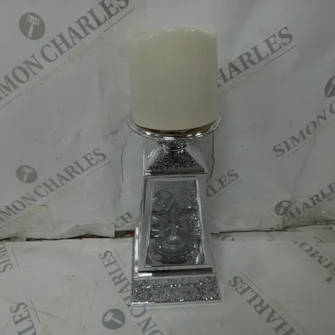 JM BY JULIEN MACDONALD FLAMELESS CANDLE HOLDER WITH SWIRLING GLITTER