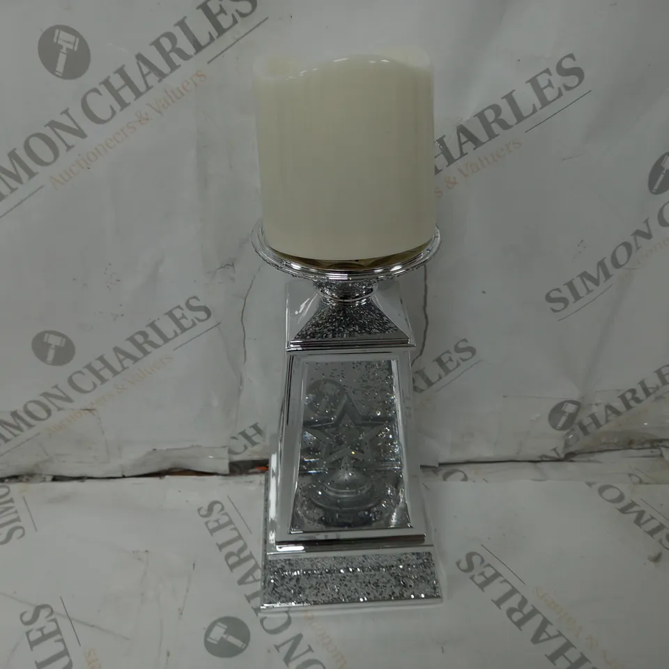 JM BY JULIEN MACDONALD FLAMELESS CANDLE HOLDER WITH SWIRLING GLITTER