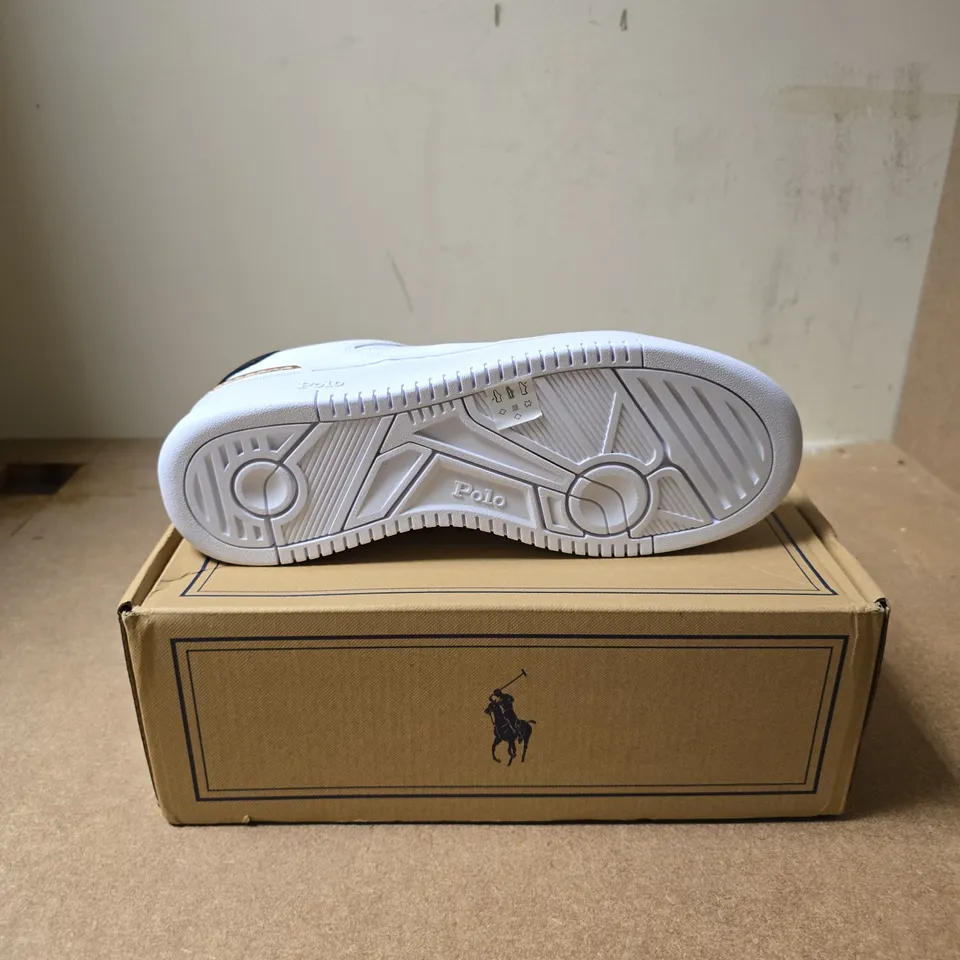 RALPH LAUREN MASTERS COURT SNEAKERS – WHITE/BLACK, UK7