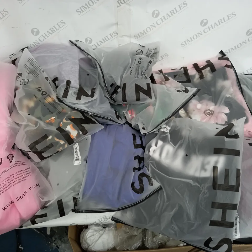 LOT OF APPROXIMATELY 15 ASSORTED BAGGED SHEIN CLOTHING ITEMS - VARIOUS SIZES