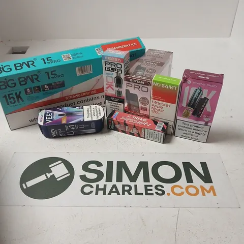 APPROXIMATELY 20 ASSORTED E-CIGARETTE PRODUCTS TO INCLUDE BRANDS SUCH AS PYNE POD, OXVA, TITAN, ETC - COLLECTION ONLY