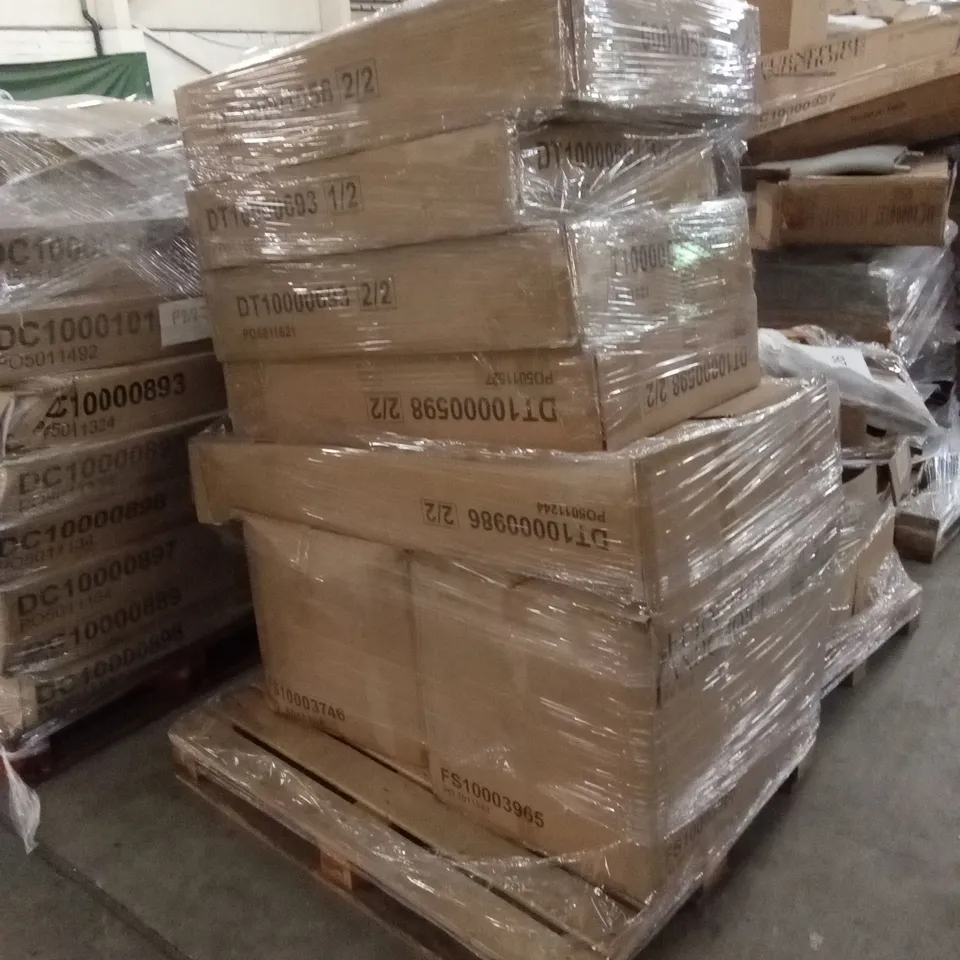 PALLET OF ASSORTED INCOMPLETE FURNITURE PARTS AND PIECES