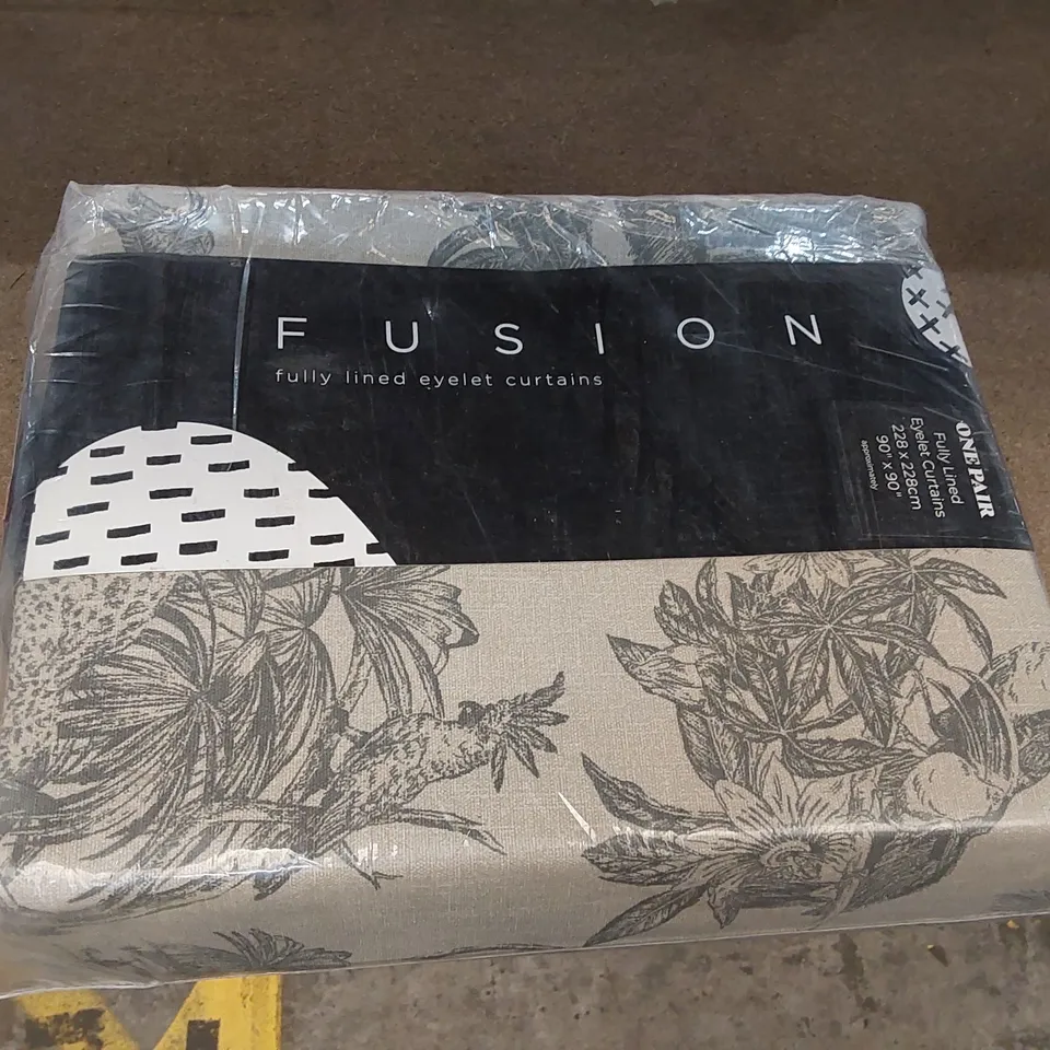 BAGGED EYELET ROOM DARKENING CURTAINS - SARANDA CHARCOAL // 90" X 90" (1 ITEM)