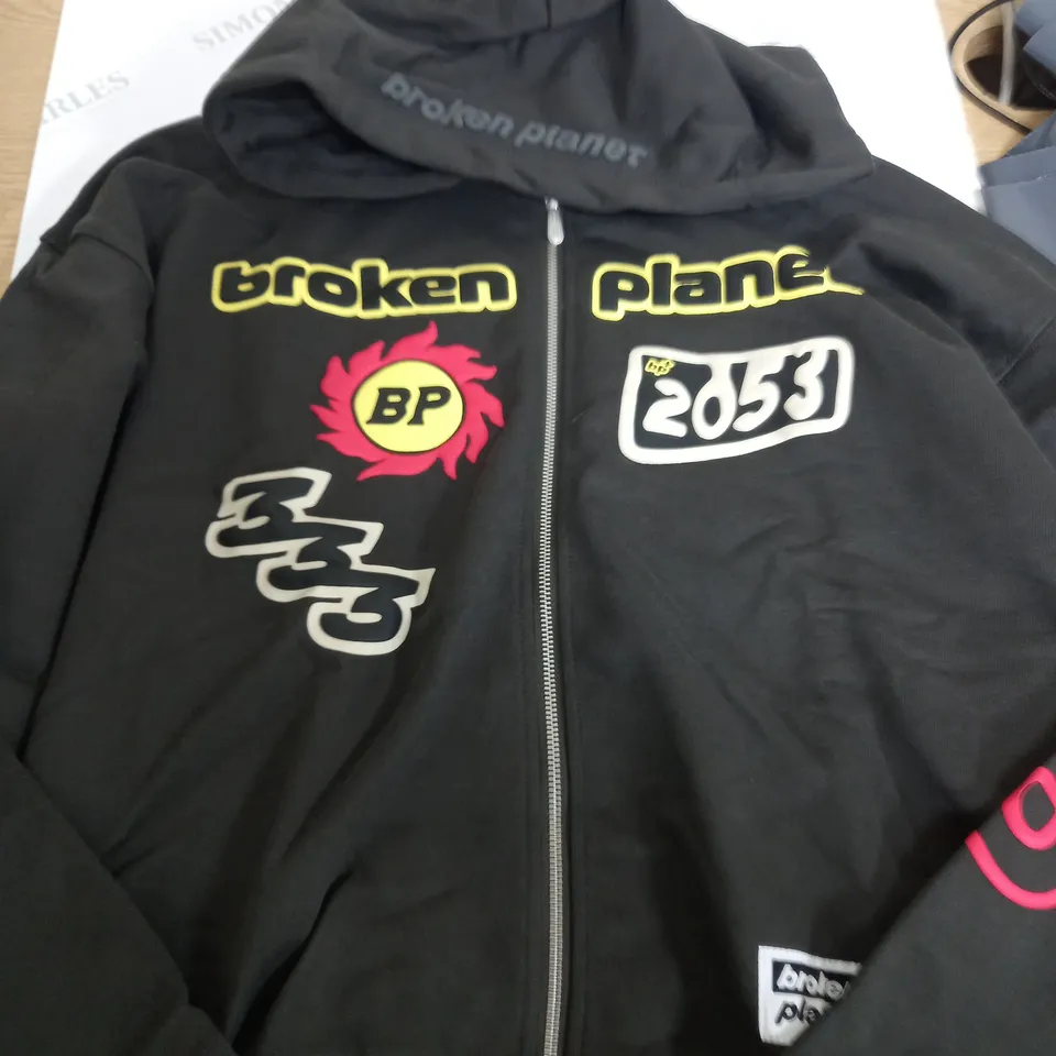BROKEN PLANET ZIP UP BP HOODIE - LARGE