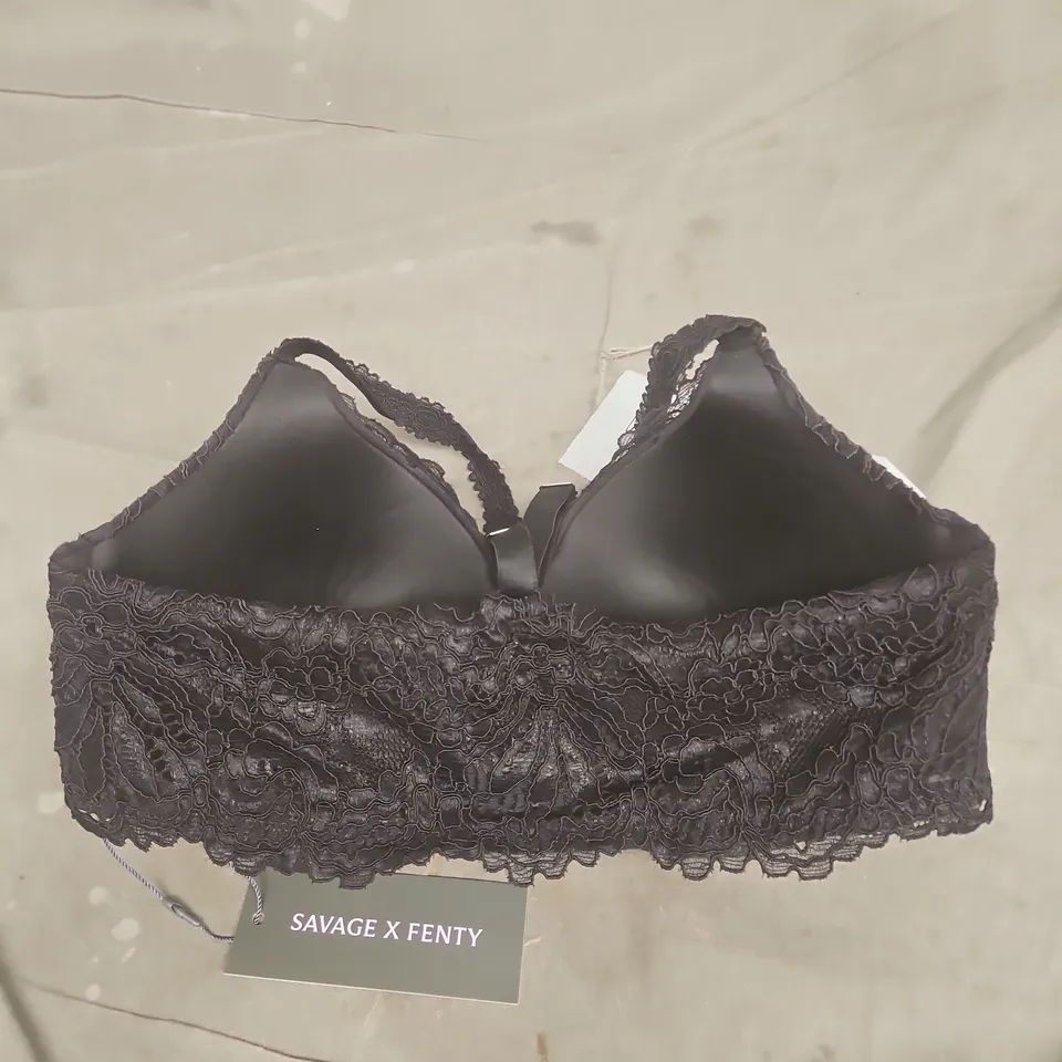 SAVAGE X FENTY LIGHTLY PADDED BRA BLACK SIZE 34E
