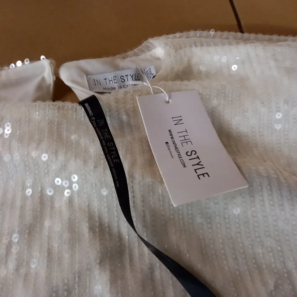 IN THE STYL EIVORY SEQUIN DRESS - UK 24