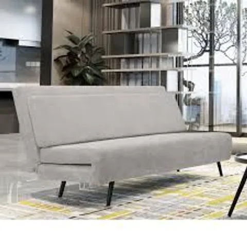 BOXED SOFA BED GREY MALLORY FOLD-OUT FUTON 