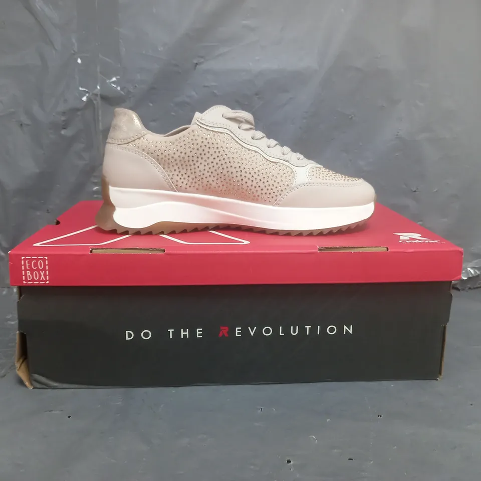 RIEKER SPARKLY TRAINERS ROSE GOLD SIZE 3.5