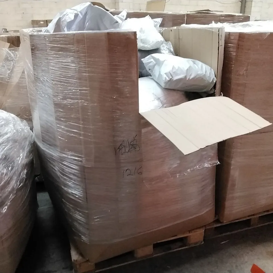 PALLET TO CONTAIN A LARGE QUANTITY OF BEDROOM AND SITTING SUPPORT PRODUCTS TO INCLUDE; CUSHIONS, PILLOWS FITTED SHEETS ETC