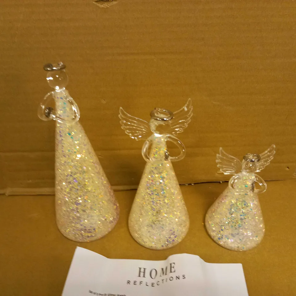 HOME REFLECTIONS SET OF PRE-LIT GLITTER ANGELS