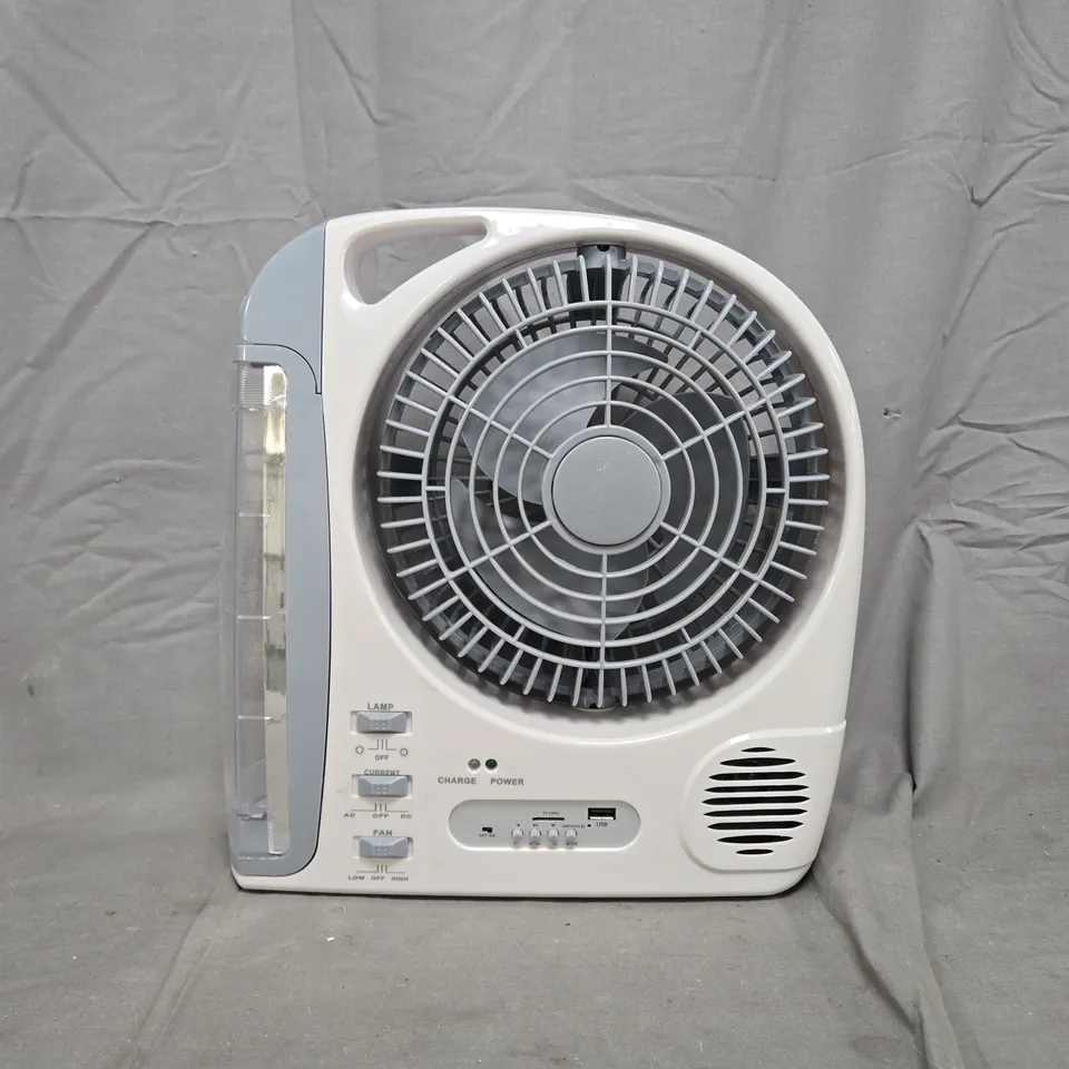 RECHARGEABLE 6-IN-1 FAN WITH LED LAMP