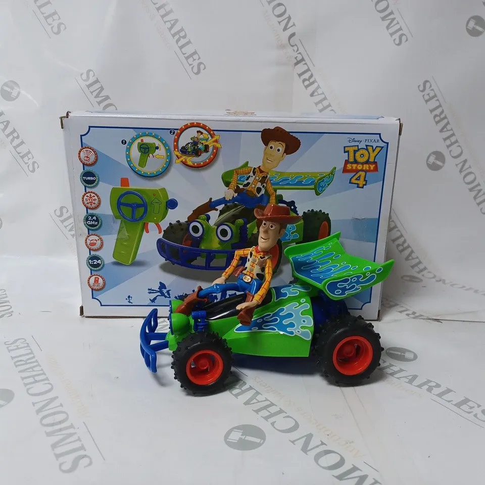 BOXED DISNEY PIXAR TOY STORY 4 RC TURBO BUGGY WOODY RRP £35