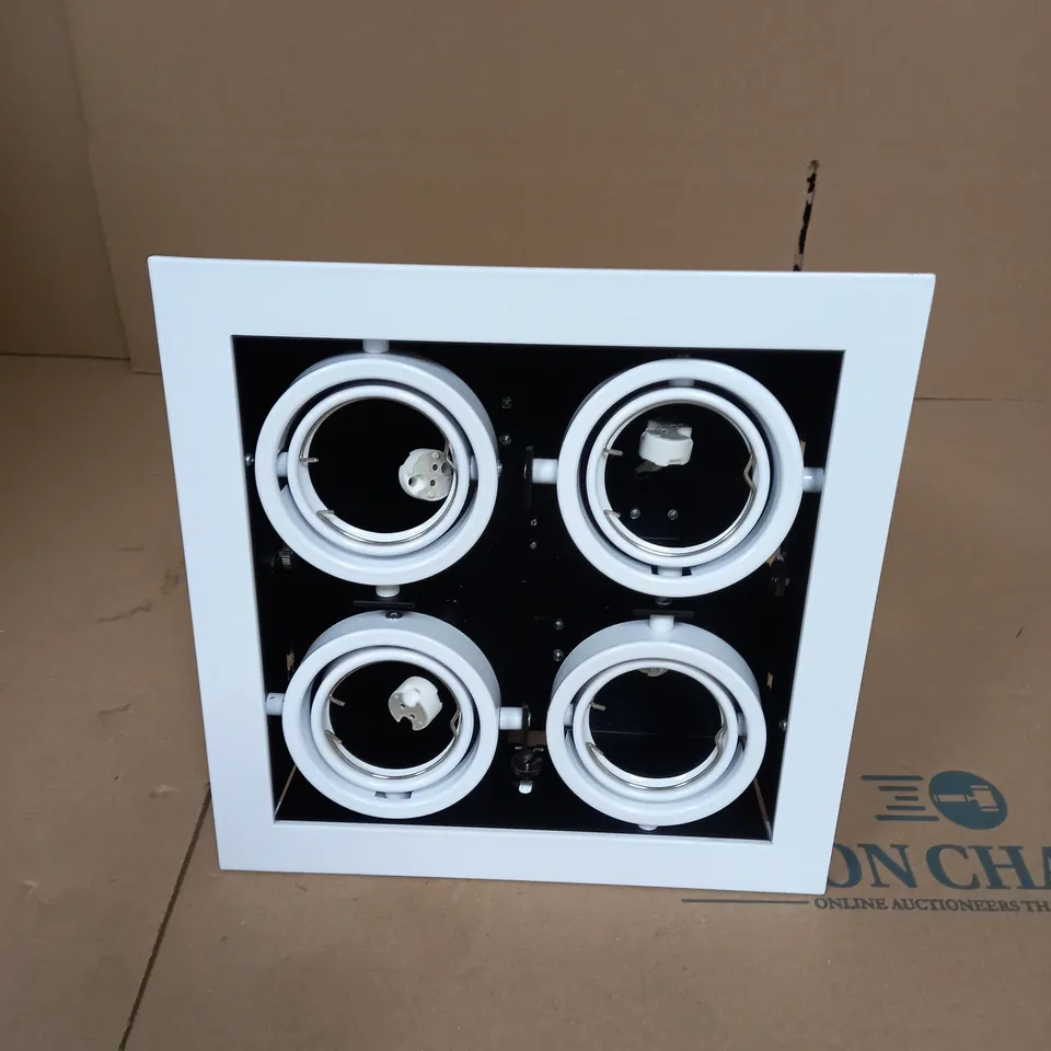 BOX OF APPROXIMATELY 6 GIMBAL QUADRUPLE FIXTURE HOUSING LIGHT