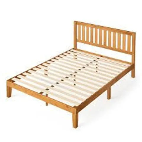 BOXED HATFIELD WOOD PLATFORM BED WITH WOODEN HEADBOARD //  (1 BOX)