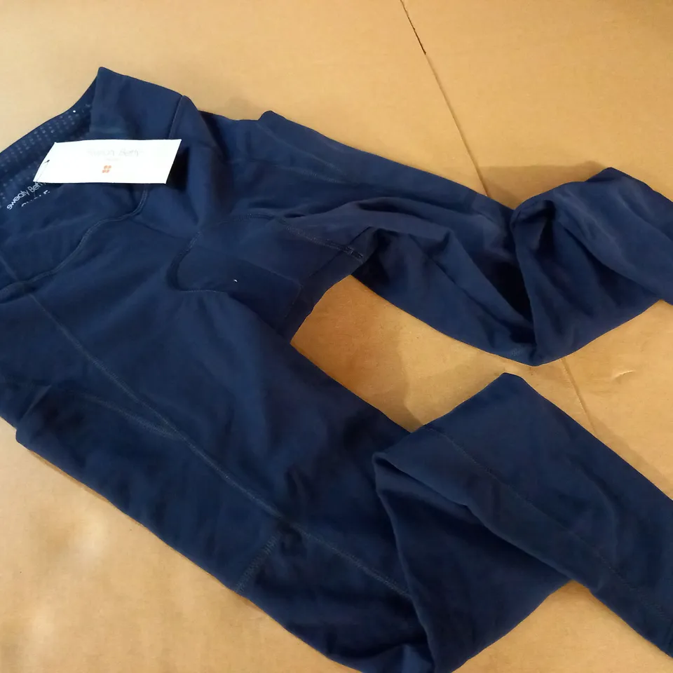 SWEATY BETTY THERMAL PADDED CYCLING LEGGINGS IN NAVY - S