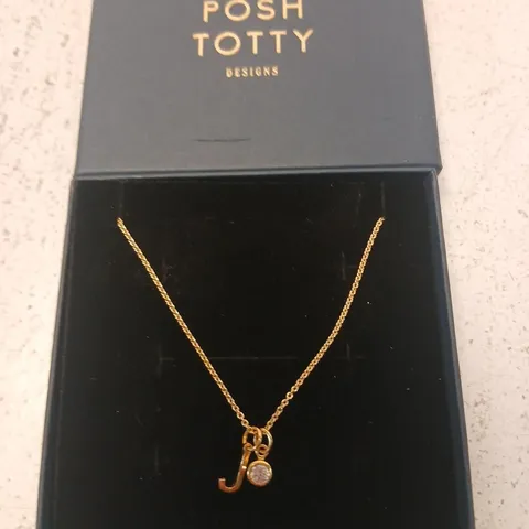 POSH TOTTY DESIGNS BIRTHSTONE & INITIAL CHARM NECKLACE STERLING SILVER
