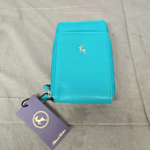ASHWOOD LEATHER CROSS BODY BAG IN TURQUOISE 
