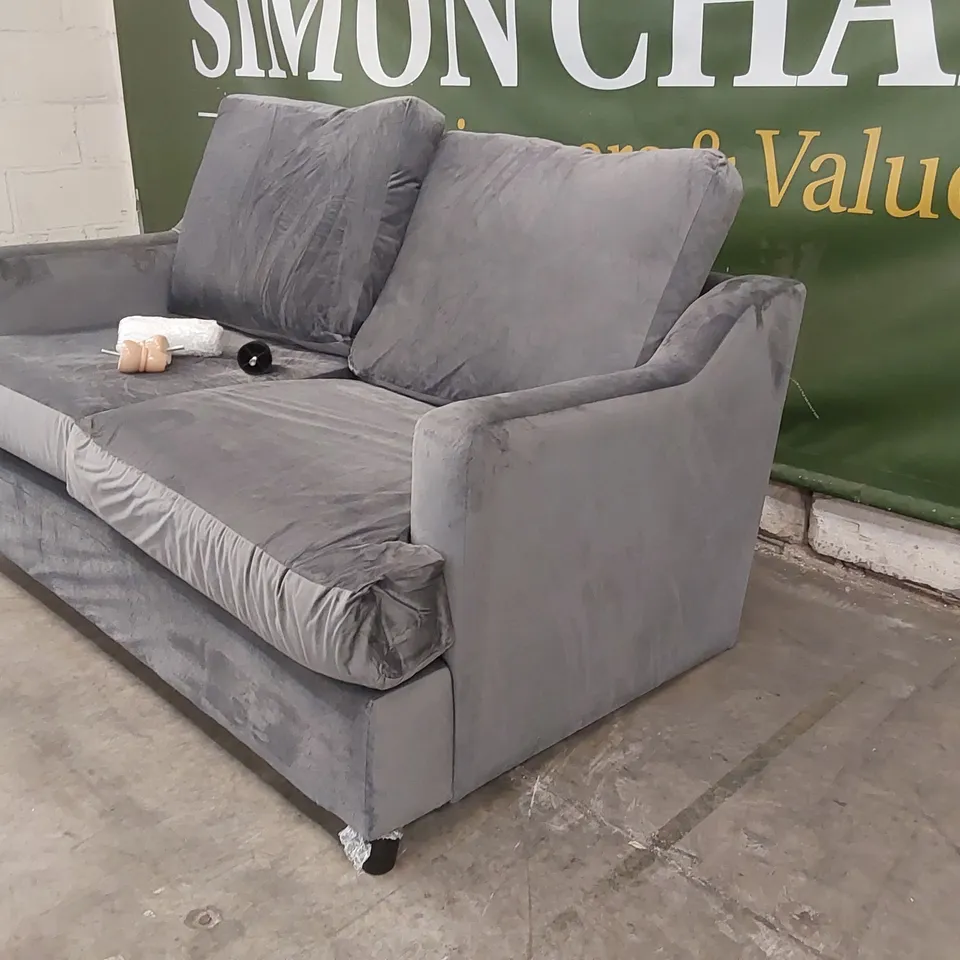 QUALITY DESIGNER ATWORTH 2 SEATER SOFA - GREY VELVET 