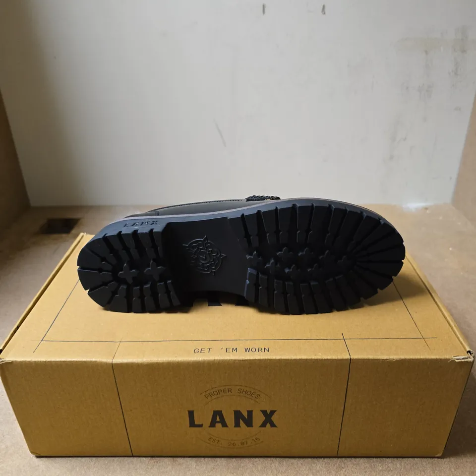 LANX HARWOOD BLACK PATENT LOAFERS – UK 7