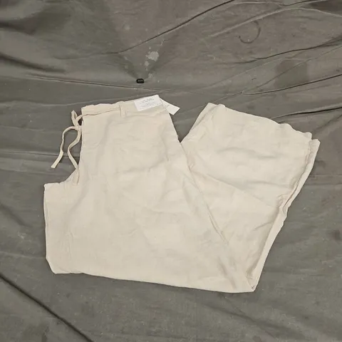 HOLLISTER SUPPER BAGGY LINEN-BLEND PANT LOW RISE IN SAND SIZE M LONG