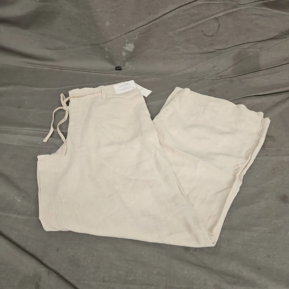 HOLLISTER SUPPER BAGGY LINEN-BLEND PANT LOW RISE IN SAND SIZE M LONG