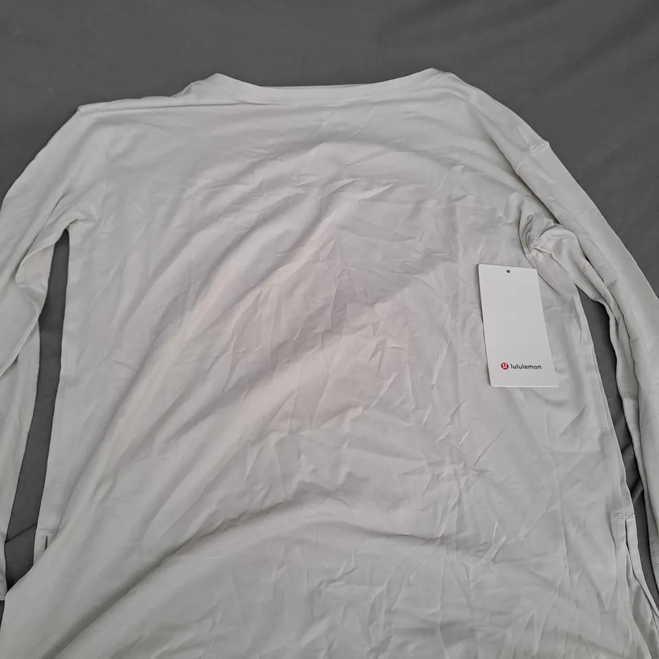 LULULEMON RELAXED-FIT BOATNECK LONG SLEEVE TOP IN WHITE - SIZE 8