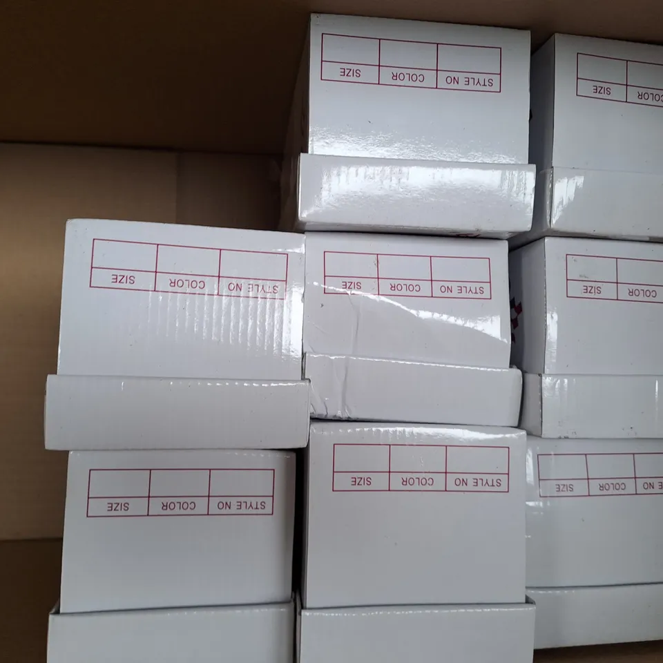 BOX OF APPROXIMATELY 10 ASSORTED PAIRS OF SHOES IN VARIOUS COLOURS, STYLES, AND SIZES