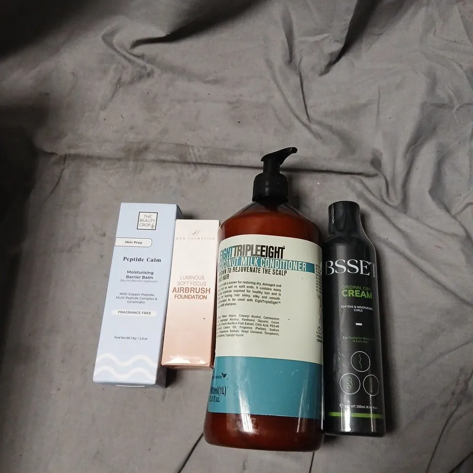 APPROXIMATELY 10 ITEMS INCLUDING EIGHT TRIPLE EIGHT COCONUT MILK CONDITIONER & SHAMPOO (1000ML EACH) – HEALTH & BEAUTY LOT AND SUCH BRANDS AS BSSET THE BEAUTY CROP AND NMB COSMETICS .
