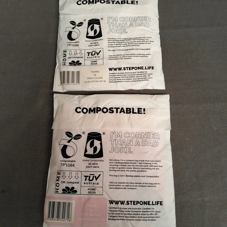 STEP ONE X2 WOMENS THONGS IN ROSE ALL DAY/PINA COLADA SIZE M