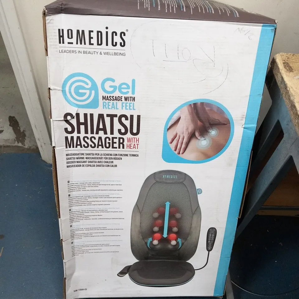 BOXED HOMEDICS SHIATSU MASSAGER WITH HEAT AND GEL MASSAGE WITH REAL FEEL SGM-1300H-EU