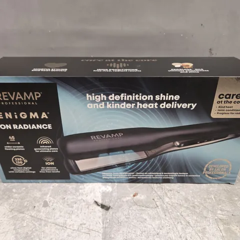 BOXED REVAMP ENIGMA ION RADIANCE CERAMIC STRIGHTENER 