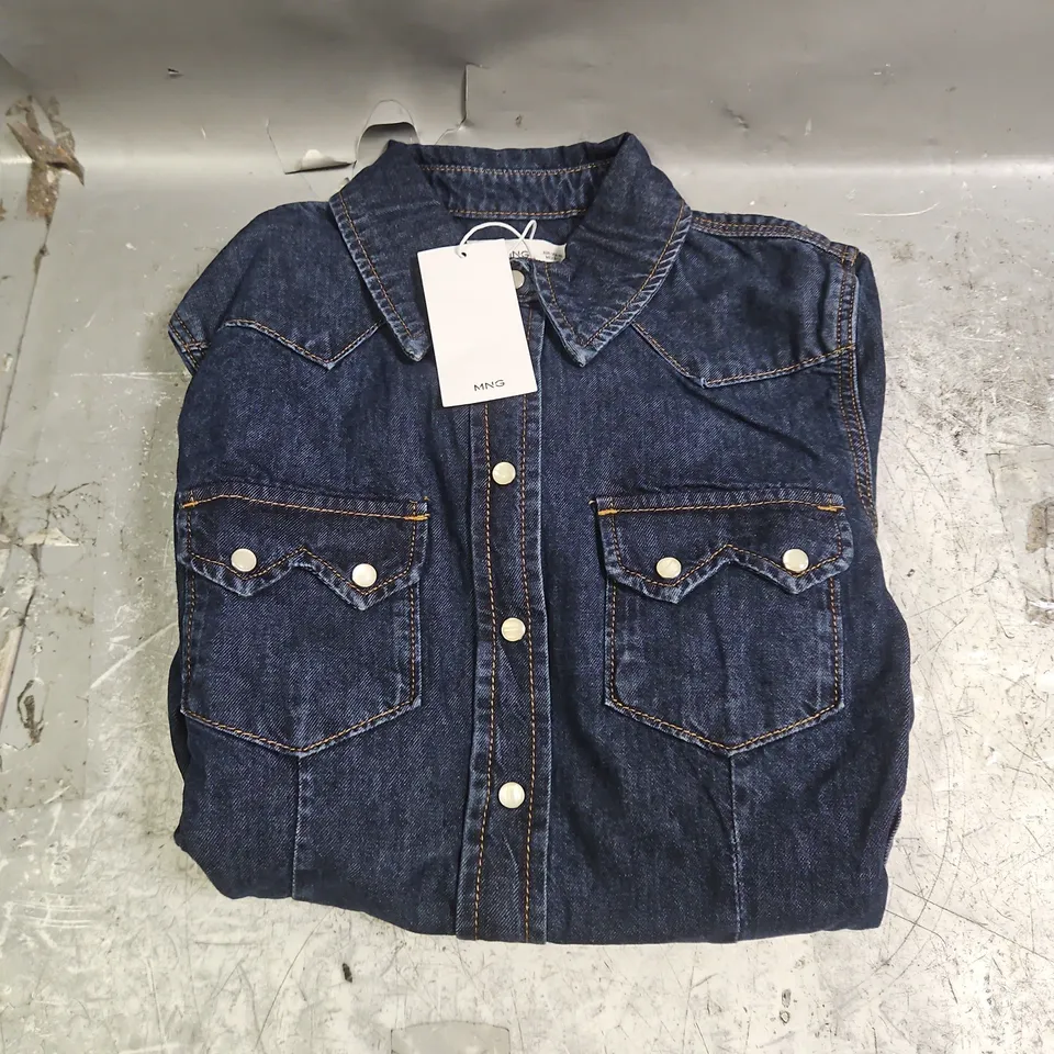 MNG WESTERN DENIM SHIRT IN DARK BLUE SIZE 6