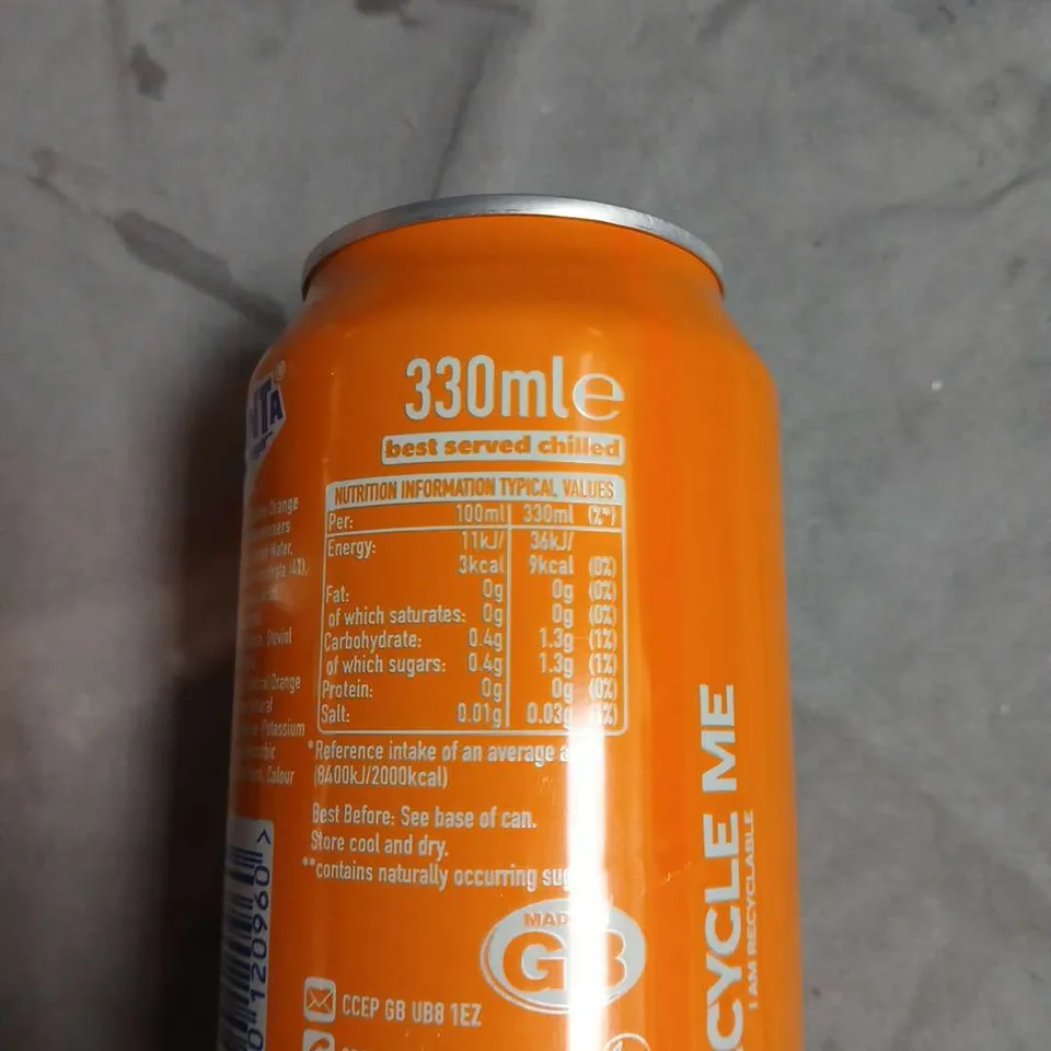 APPROXIMATELY 20 X FANTA ORANGE ZERO SUGAR 330ML CAN