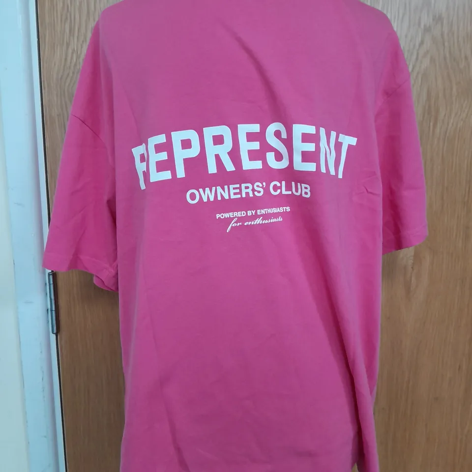 REPRESENT OWNERS CLUB T-SHIRT IN PINK - LARGE