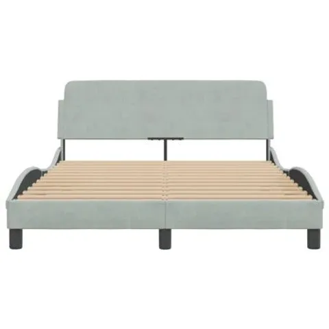 BOXED VIDAXL BED FRAME WITH HEADBOARD LIGHT GREY 135X190 CM DOUBLE (1 BOX)