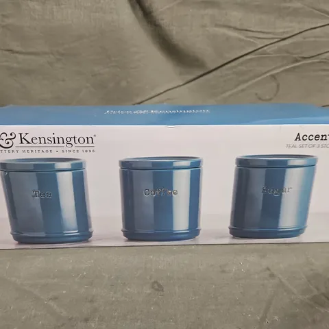 PRICE AND KENSINGTON ACCENTS TEAL SET OF 3 STORAGE