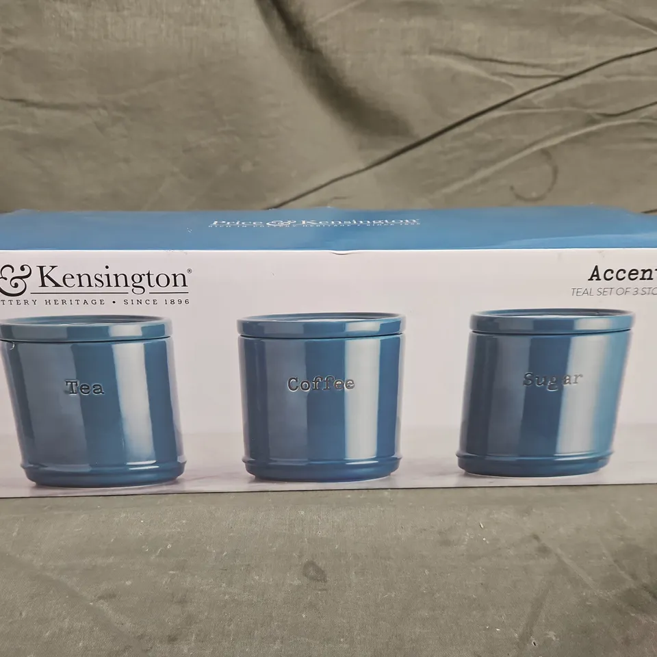 PRICE AND KENSINGTON ACCENTS TEAL SET OF 3 STORAGE