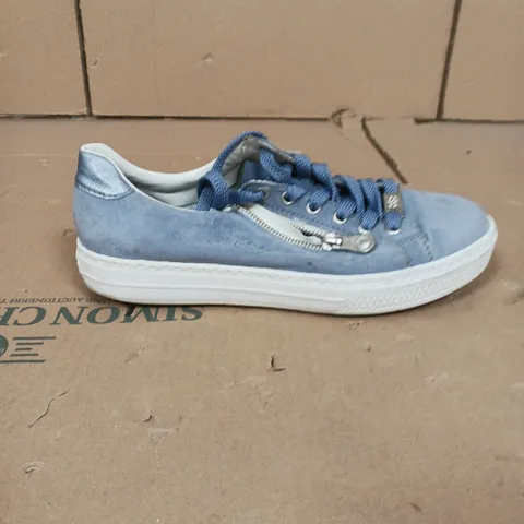 RIEKER SIDE ZIP TRAINERS BLUE SIZE 6.5