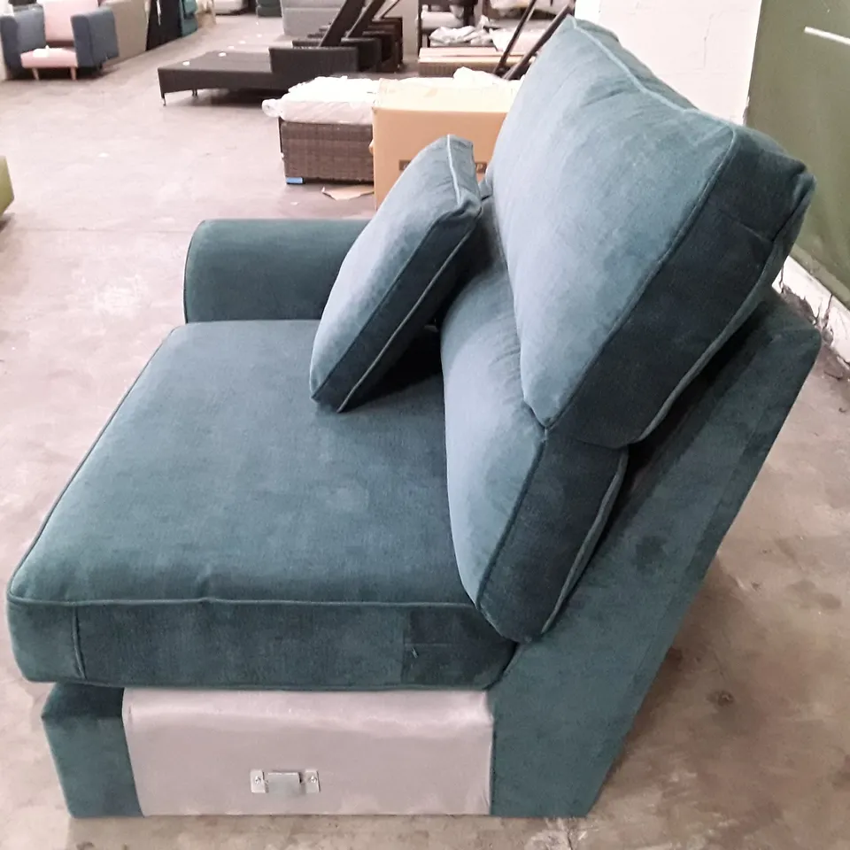 QUALITY DESIGNER SOFA RHF SECTION - TEAL FABRIC