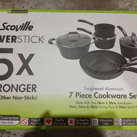 SCOVILLE NEVERSTICK 7-PIECE COOKWARE SET – TOUGHENED ALUMINIUM, BOXED
