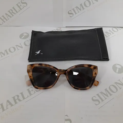 BOXED HUMMINGBIRD TORTOISE SHELL SUNGLASSES AND CLEANING CLOTH