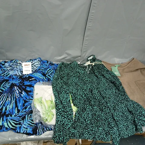 APPROXIMATELY 40 ASSORTED CLOTHING ITEMS IN VARIOUS SIZES TO INCLUDE DRESSES, TOPS, JUMPERS, ETC - COLLECTION ONLY