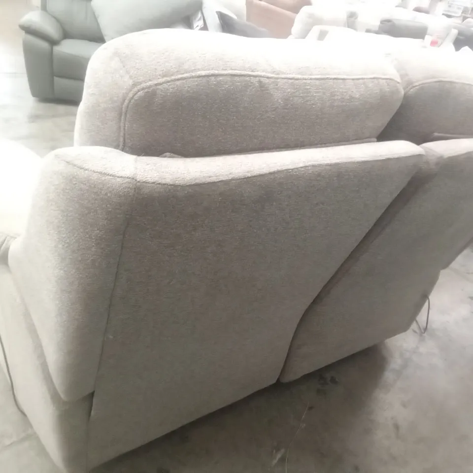 DESIGNER G PLAN MADE KINGSBURY 2 SEATER ELECTRIC RECLINER DBL SOFA - GIROMA CAMEL FABRIC 