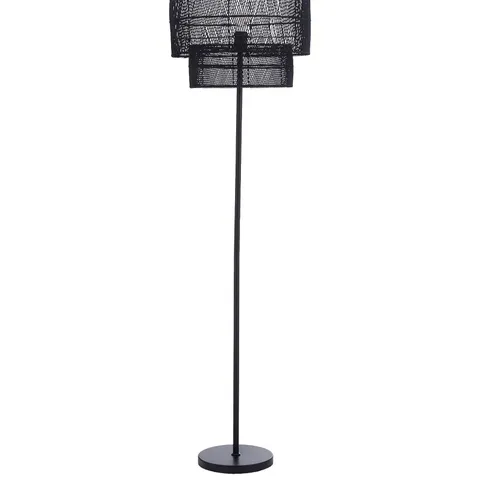 BOXED AMIRA 2 TIER RATTAN FLOOR LAMP 