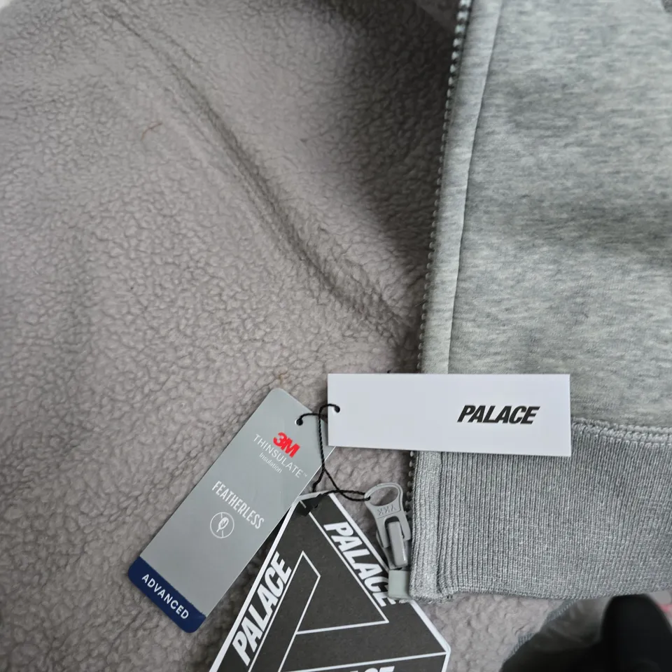 PALACE GREY ZIP HOODIE WITH THINSULATE INSULATION – SIZE S