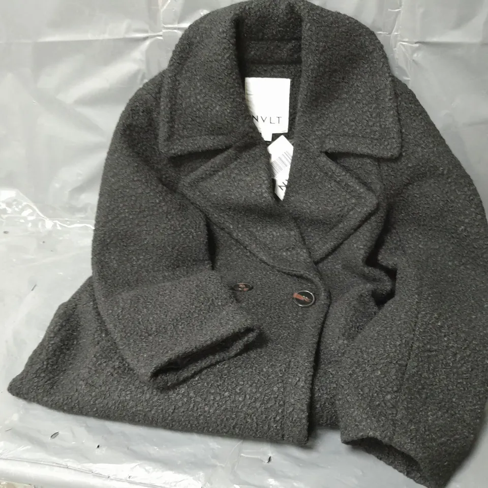 NVLT LADIES DOUBLE BREASTED COAT BLACK SIZE LARGE