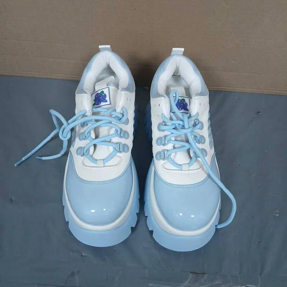 KOI FRUTTI TUTTI WOMEN'S PLATFORM SNEAKERS – LIGHT BLUE & WHITE UK 5 (EU 38, US 7)